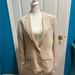 Intermix jacket blazer cream with metallic thread sz 8 M